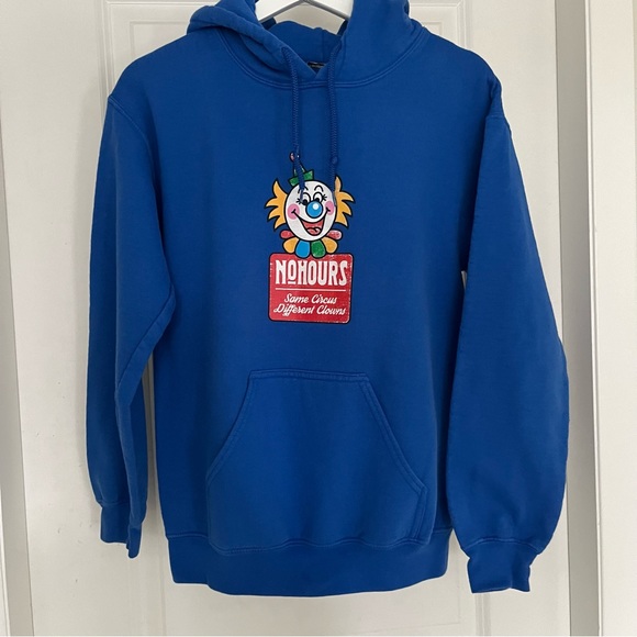 Size S blue hoodie with Clown graphics - Picture 5 of 6